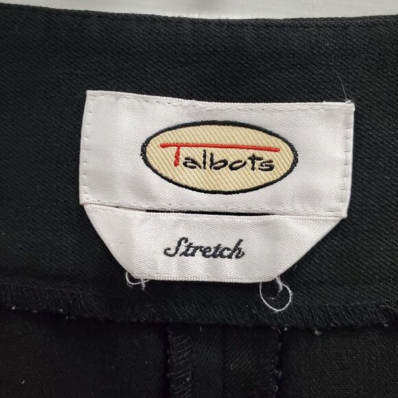 Talbots Women's Vintage Black Stretch Flat Front Dress Pants Trousers Size 12 - Picture 5 of 7